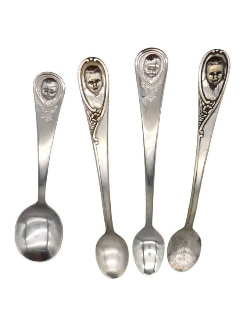 Vintage Gerber Baby Spoons Winthrop Silver Plated Oneida Embossed Handles